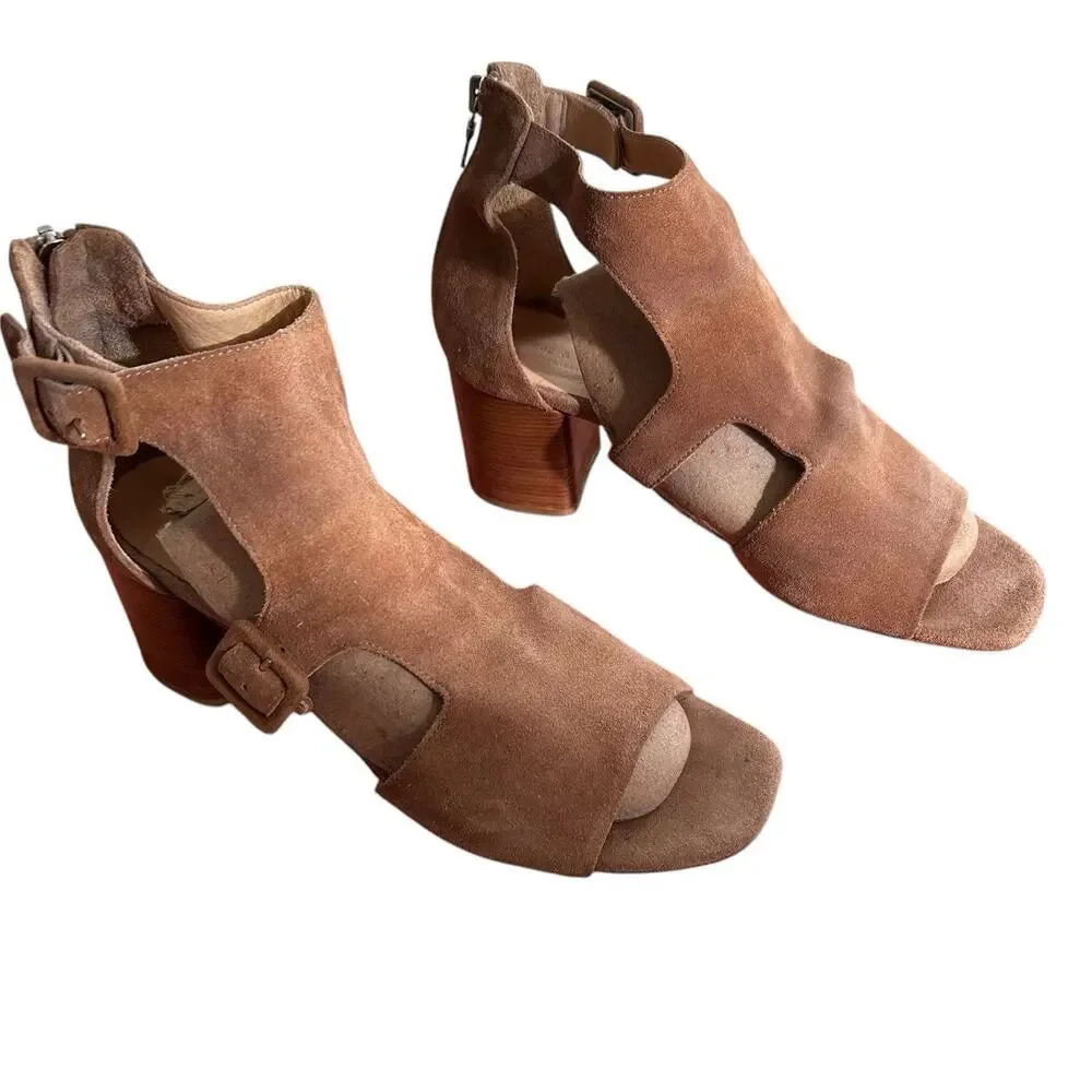 RAG & BONE Women’s Suede Open Toe Matteo Sandal Block Heel B Size 7.5 US 38 EU